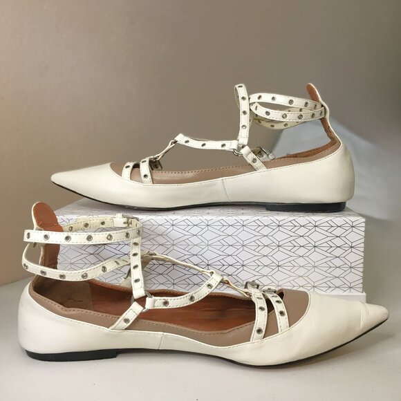 VALENTINO Leather "Love Latch" Cage Ankle Strap Ballet Flats - ITALIAN SIZE 38 - Picture 4 of 13